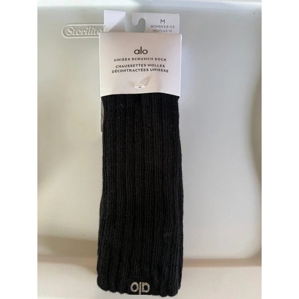 Alo Yoga, Unisex Scrunch Sock, Black, Medium, NWT
